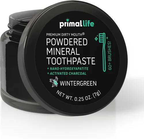 Vista 21 de Primal Life Organics - Dirty Mouth Polvo Dental, Polvo de Limpieza Dental, Aceites Esenciales Saborizados con Caolín Natural y Arcilla de Bentonita
