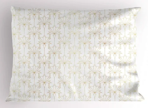 Vista 9 de Ambesonne Autumn Damask Pillow Sham Set of 2, Renaissance Themed Absurd Leafy Elements Plants Royal and Victorian, Quality Microfiber Bedding Item