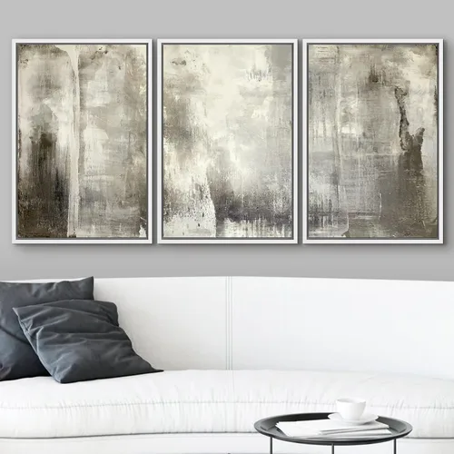 Vista 62 de wall26 Lienzo enmarcado para pared, juego de arte de acuarela pastel, paisaje rural, ilustraciones con formas abstractas, arte moderno, decorativo