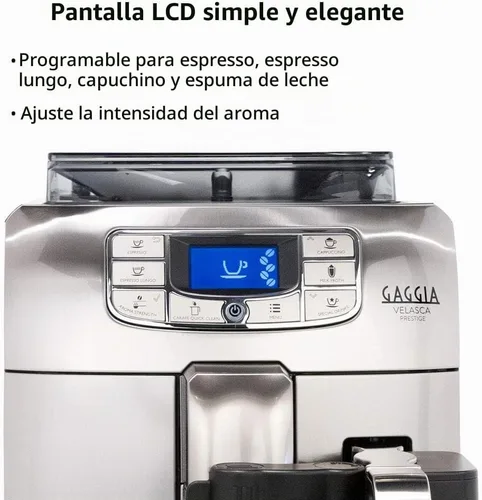Vista 4 de Gaggia Velasca Prestige - Máquina de café expreso, acero inoxidable, 54 onzas
