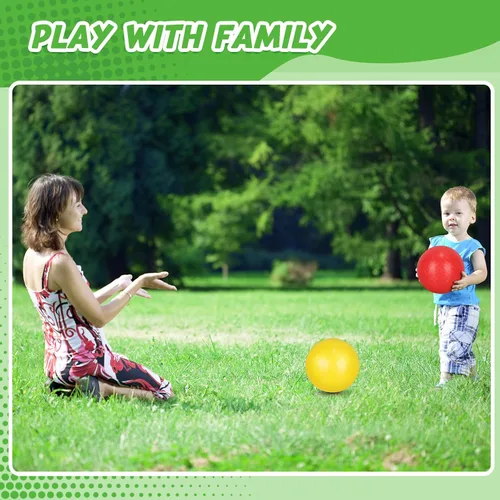 Vista 4 de Jerify 10 bolas inflables de PVC para juegos infantiles, para niños y adultos en juegos, gimnasio, ejercicios de yoga, suministros de fiesta escolar