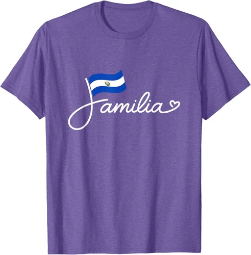 Vista 11 de El Salvador Familia - Camiseta con texto en inglés "La Familia de la Bandera Salvadoreña