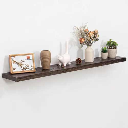 Vista 40 de Estantes flotantes para decoración de pared, estantes rústicos de madera recuperada de 24 x 8 pulgadas, estantes de montaje en pared resistentes