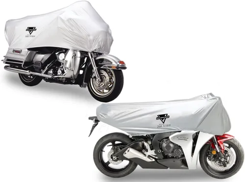 Vista 2 de Cubierta media de motocicleta, para todo tipo de clima, 100% impermeable, costuras selladas, UV-2000, con bolsa de almacenamiento, de Nelson-Rigg