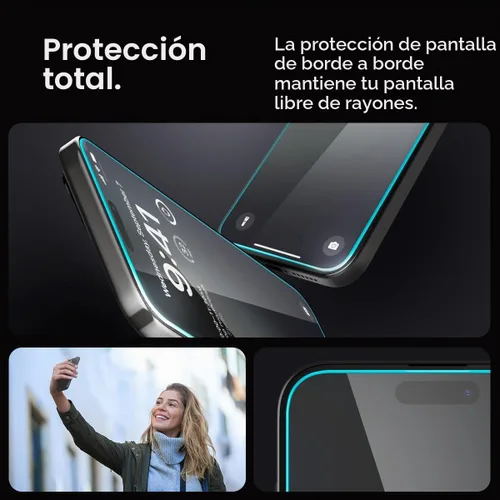 Vista 5 de Spigen GlasTR EZ FIT - Protector de pantalla de vidrio templado para iPhone 15 Pro