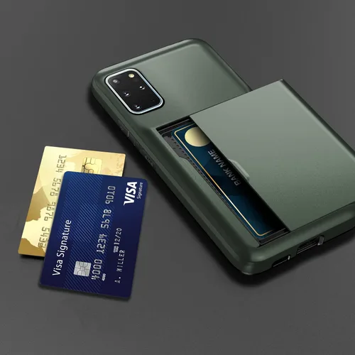 Vista 5 de Asuwish Funda para Samsung Galaxy S20 Plus/S20 Plus 5G con protector de pantalla de vidrio templado y tarjetero tipo cartera, funda rígida híbrida