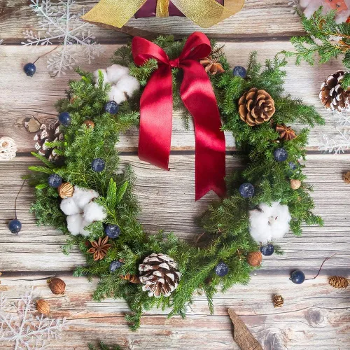 Vista 5 de Arándanos falsos Frutas artificiales de espuma de plástico, flores de seda falsas para Navidad, decoración del hogar, fiesta, boda, azul, 20