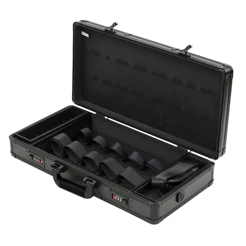 Vista 4 de TFCFL Estuche de peluquero profesional, kit de herramientas de peluquería negra, caja de herramientas portátil para estilista de viajes con Negro MM