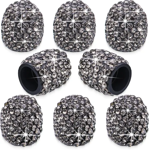 Vista 31 de 4 tapas de válvula de vástago de neumático de diamantes de cristal brillante, a prueba de polvo, tapas universales para válvulas de neumáticos