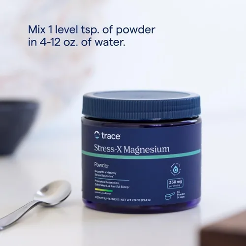 Vista 4 de Trace Minerals Stress-X Magnesio, 350 mg - Suplemento de magnesio en polvo para apoyar la relajación muscular y la recuperación - Suplemento mineral