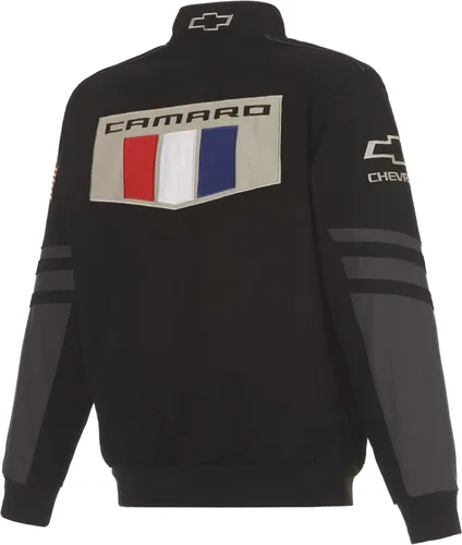 Vista 2 de JH DESIGN GROUP Chaqueta de sarga de algodón bordada Chevy Camaro para hombre