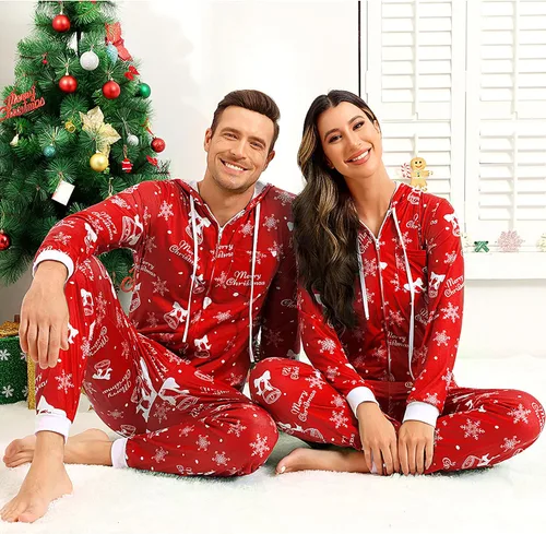 Vista 6 de Pijamas de Navidad para adultos, pijamas de disfraz para mujer, pijamas de Navidad para la familia, conjuntos de pijamas de Navidad a juego