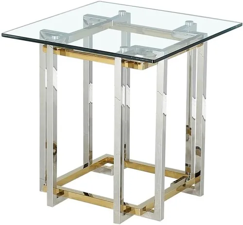 Vista 5 de Nspire Mesa de cristal y metal contemporánea en plata y oro
