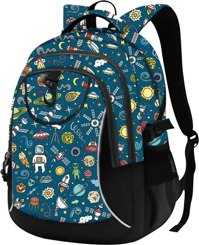 Vista 15 de Mochila escolar estilo Rickyh, mochila de viaje para hombres y mujeres, mochila ligera con compartimento para portátil, Tamaño único