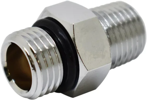 Vista 2 de Scuba Choice Buceo macho 9/16-18 a macho 1/4" adaptador NPT, plata