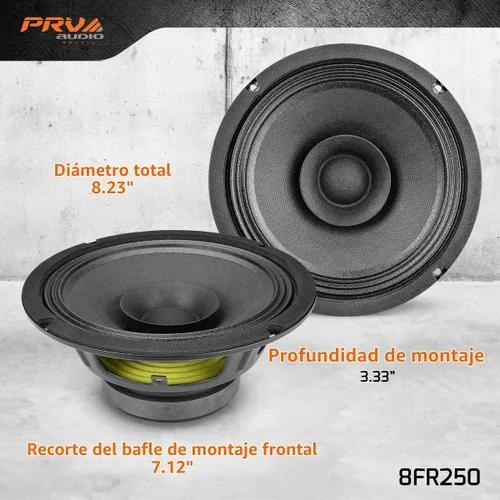 Vista 3 de PRV AUDIO 8FR250 Altavoz de rango completo de 8 pulgadas, 8 ohmios, 250 vatios de potencia de programa continuo, 125 vatios de potencia RMS, 93.5