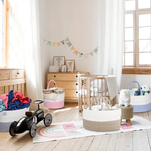 Vista 7 de KiddyCare Caddy Organizador de Pañales Cambiador Cesta (Rosa)