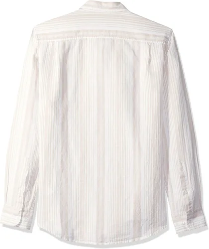 Vista 2 de Tienda Essentials Camisa de algodón de lino de manga larga ajustada para hombre