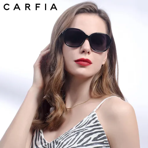 Vista 2 de Carfia Womens Sunglasses Polarized UV Protection Hand-crafted Acetate Frame Trendy Retro Eyewear