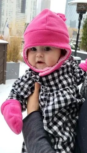 Vista 2 de N'Ice Caps - Conjunto de gorro y mitones de invierno con forro polar sherpa, para niños y bebés, para invierno
