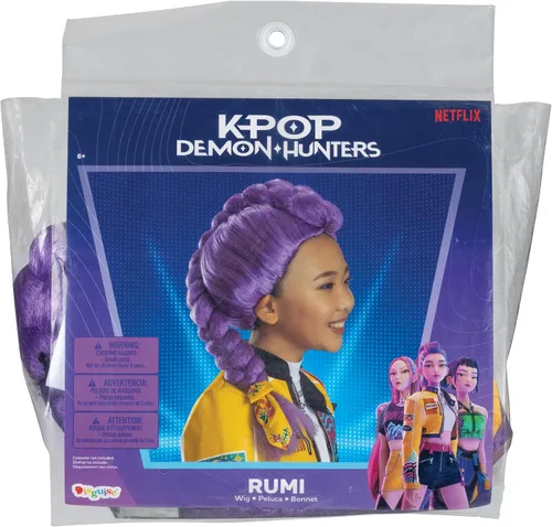 Vista 2 de Disguise K-Pop Demon Hunters Rumi - Peluca oficial de disfraz de Halloween para niñas, tamaño infantil