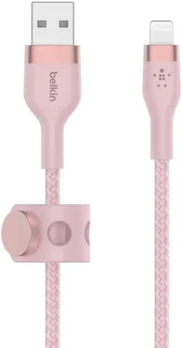 Vista 6 de Belkin BoostCharge Pro Flex Cable Trenzado USB Tipo A a Lightning (1M/3.3FT), Cable de Carga Certificado MFi para iPhone 14, 13, 12, 11, Pro, Max