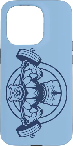 Vista 14 de iPhone 16 Bear Barbell diseño para culturistas caso de culturismo