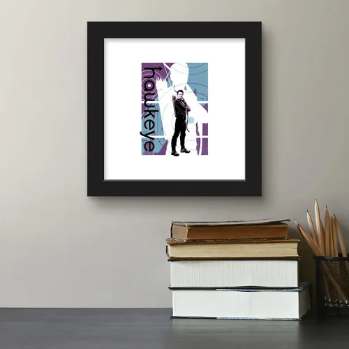 Vista 5 de Trends International Gallery Pops Marvel Hawkeye - Póster gráfico de pared de Hawkeye Bullseye, 12 x 12 pulgadas, versión enmarcada en negro Versión
