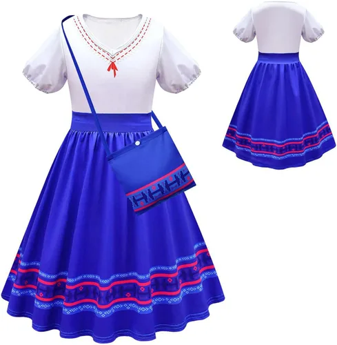 Vista 2 de GAEIOWSS Disfraz de cosplay para niñas, vestido de Isabella, vestido de Mirabel Madrigal