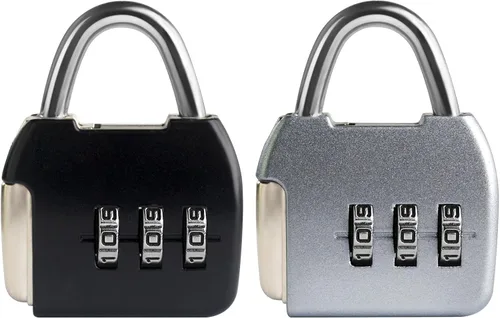 Vista 8 de Cerradura de combinación pequeña, candado de combinación de 3 dígitos, cerraduras de equipaje de viaje, cerradura combinada con código para maleta