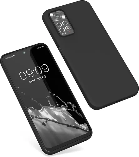 Vista 5 de kwmobile Funda compatible con Xiaomi Redmi Note 11 / Note 11S - Funda protectora de silicona TPU suave y delgada - Negro mate