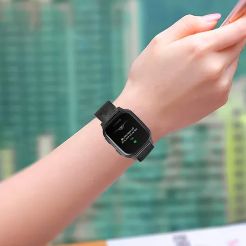 Vista 6 de ViCRiOR Compatible con Garmin Venu, Venu SQ, Venu 2 Plus, Vivoactive 5/3 Bandas - Correa de reloj de acero inoxidable sólido y correa de malla