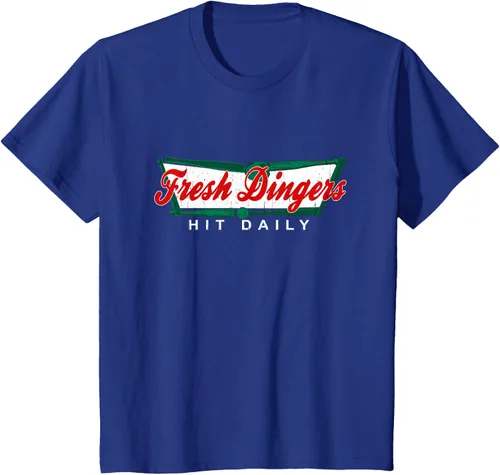 Vista 40 de Camiseta divertida de béisbol y softbol Don't Bunt Hit Fresh Dingers, Negro