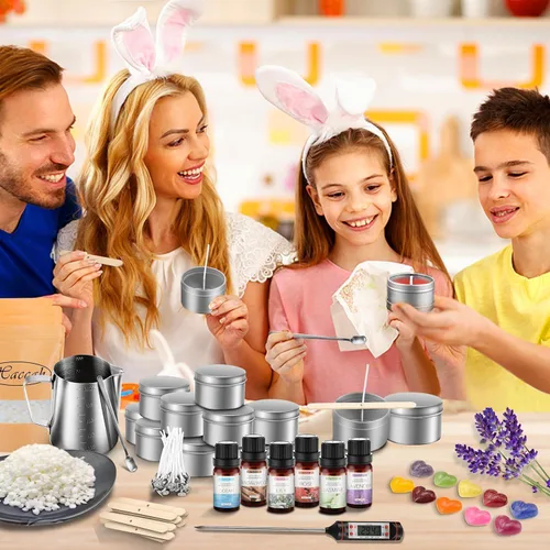 Vista 2 de Haccah Kit completo de fabricación de velas, suministros para hacer velas, kits de manualidades y manualidades para adultos, principiantes