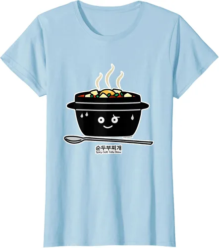 Vista 23 de Sopa coreana de guiso de tofu suave picante Sundubu jjigae huevo caliente, gris, S Negro