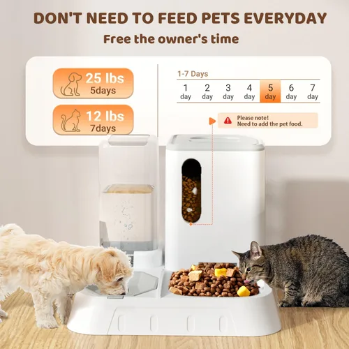 Vista 3 de Alimentador automático y dispensador de agua en set Pet Orange