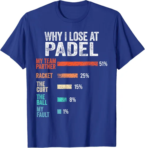 Vista 22 de Why I Lose at Padel Funny Game Padel Hombres Mujeres Camiseta de Padel
