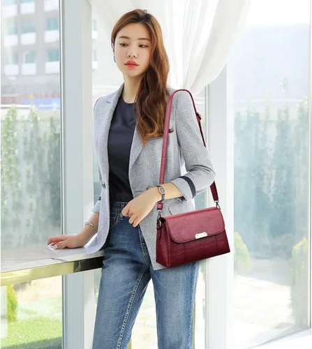 Vista 2 de Alovhad Bolso bandolera de piel para mujer bolso pequeño