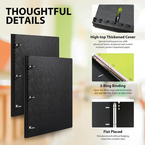 Vista 4 de WOT I Carpeta de 3 Anillos Telescópica (0.75"), Carpeta Flexible Expandible - Diseño Patentado para Fácil Portabilidad, Capacidad para 160 Hojas