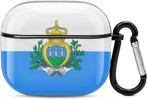 Vista 24 de Funda protectora con Bluetooth de cuerpo completo de la bandera rumana para AirPods 3, funda con llavero impreso completo