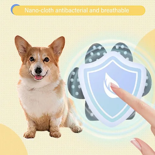 Vista 8 de Protector de patas de perro, agarre antideslizante para los dedos, almohadillas para patas de tracción de perros, 8 juegos de 32 almohadillas