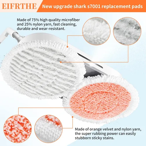 Vista 4 de Eifrthe Actualización S7001 - Mopa de vapor de repuesto, 10 paquetes compatibles con Shark S7000 S7000AMZ S7001 S7001TGT S7000 S7201 S7005 S7020