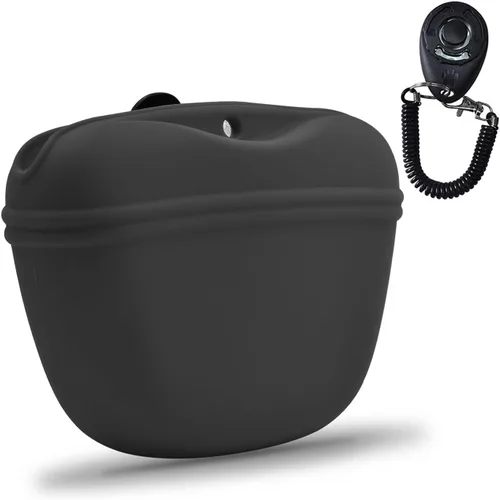 Vista 9 de AUDWUD - Bolsa de silicona para perros con cierre magnético con clip seguro Upgraded clip keeps your treat pouch secure during training.Magnetic