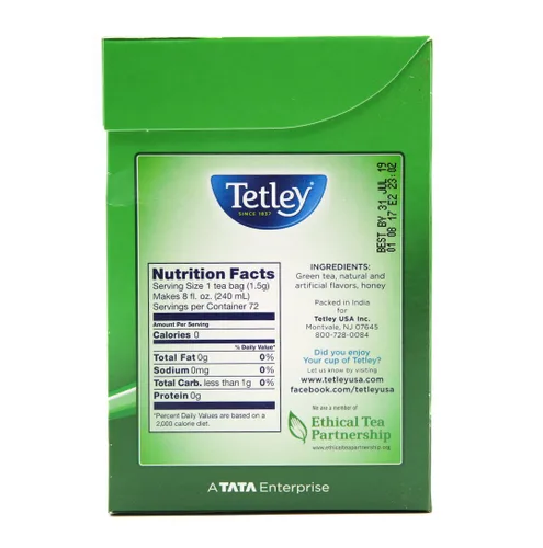 Vista 2 de Tetley Té Verde, Miel, 72 Bolsas de Té