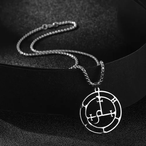Vista 22 de EUEAVAN Sigil of Lilith Collar para mujeres y hombres Hécate gótico Lilith Diosa Sigil colgante Lucifer Signo mitología pagana joyería regalo