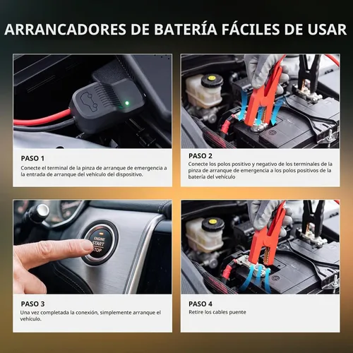 Vista 7 de Portable Car Battery Jump Starter 4000A,4-in-1 150PSI Air Compressor 12V Car Battery Jump Starter Emergency Battery Booster for All Gas/8.0L Diesel