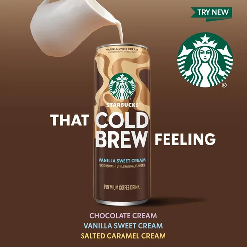 Vista 4 de Starbucks Café Cold Brew, Crema de Chocolate, Latas de 11 fl oz (Paquete de 12), Bebida de Café Premium, Café Helado