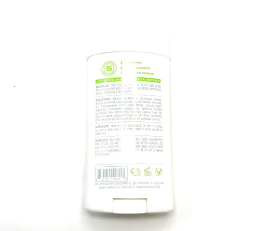 Vista 4 de Desodorante natural libre de aluminio Schmidt's para protección contra el olor y frescura durante 24 horas, Bergamota + Lima vegano, certificado
