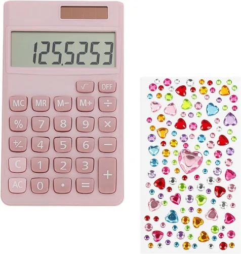 Vista 8 de Calculadora solar, mini calculadora básica, calculadoras escolares para estudiantes, calculadoras de bolsillo, accesorios de oficina azules