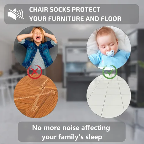 Vista 3 de NOLITOY 24 piezas antideslizante para pies de silla, protector de muebles, taburete de piso, pies de muebles, fundas para patas de silla